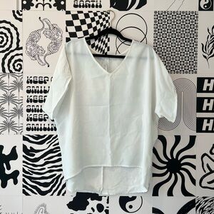 White Loose Blouse Size Medium
